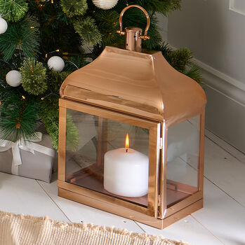 Rose Gold Candle Lantern Two Sizes, 4 of 12
