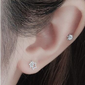 Mother And Daughter Sterling Silver Linked Star Earrings, 4 of 7