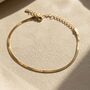 Gold Plated Everyday Herringbone Chain Bracelet, thumbnail 1 of 5