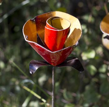 Red Rose Recycled Metal Garden Sculpture, 3 of 4