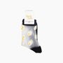 Dainty Daisy Combed Cotton Sheer Pop Socks In Black, thumbnail 4 of 4