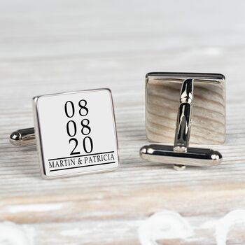 Personalised Photo And Date Cufflinks, 2 of 4
