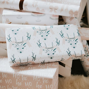 Personalised Christmas Deer Wrapping Paper, 2 of 3