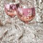 Pink Bloom Electroplated Gin Glass, thumbnail 2 of 4
