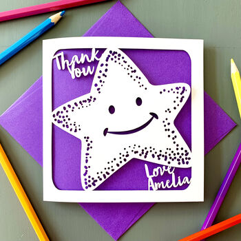 Star Personalised Thank You Card, 2 of 4