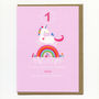 Unicorn First Birthday Card Or Pick Your Age, thumbnail 5 of 8
