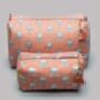 Clay Small Fan Flower Pattern Cotton Makeup Bag, thumbnail 5 of 5