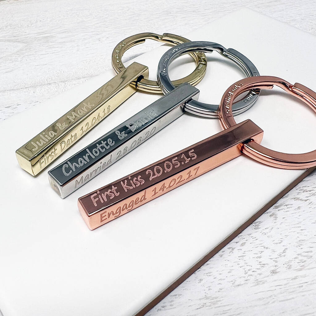 Personalised Special Dates Bar Keyring, 1 of 4