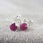 Ruby Stud Earrings In Silver Or Gold, thumbnail 3 of 11