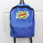 Personalised Superhero Blue Backpack, thumbnail 4 of 5