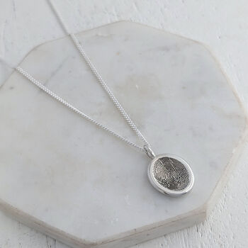 Silver Fingerprint Nugget Pendant, 6 of 7