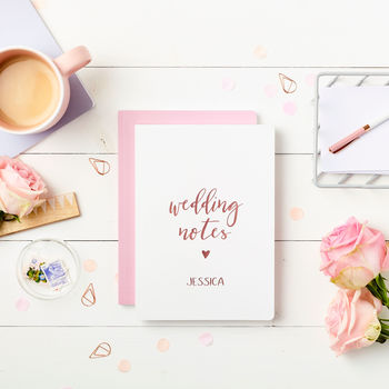 Personalised Wedding Notes Foiled Notebook, 7 of 8