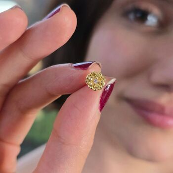 Pink Tourmaline October Marigold Stud Earrings, 2 of 5
