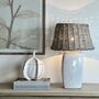 Tall White Crackle Glaze Table Lamp, thumbnail 2 of 6