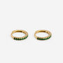 Emerald Green Hoop Earrings 18ct Gold Plated, thumbnail 1 of 4