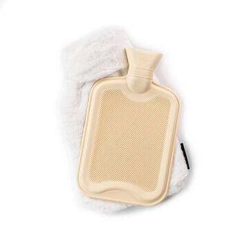Silky Soft White Recycled Fabric Hot Water Bottle, 5 of 6