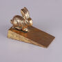 G Decor Sturdy Antique Gold Bunny Door Stopper Decorative Rabbit Door Wedge, thumbnail 2 of 4
