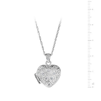 Emily And Ophelia Clover Heart Locket Necklace, 3 of 4