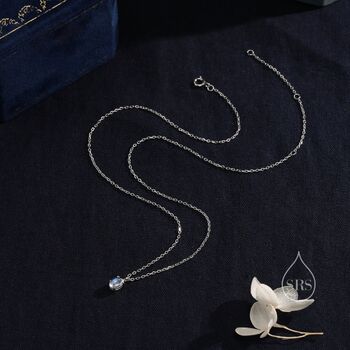Genuine Rainbow Moonstone Oval Necklace, 7 of 11