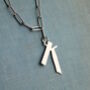 Silver Typography Alphabet Initial Pendant Necklace, thumbnail 2 of 8