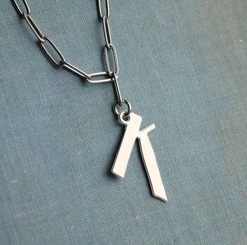 Silver Typography Alphabet Initial Pendant Necklace, 2 of 8
