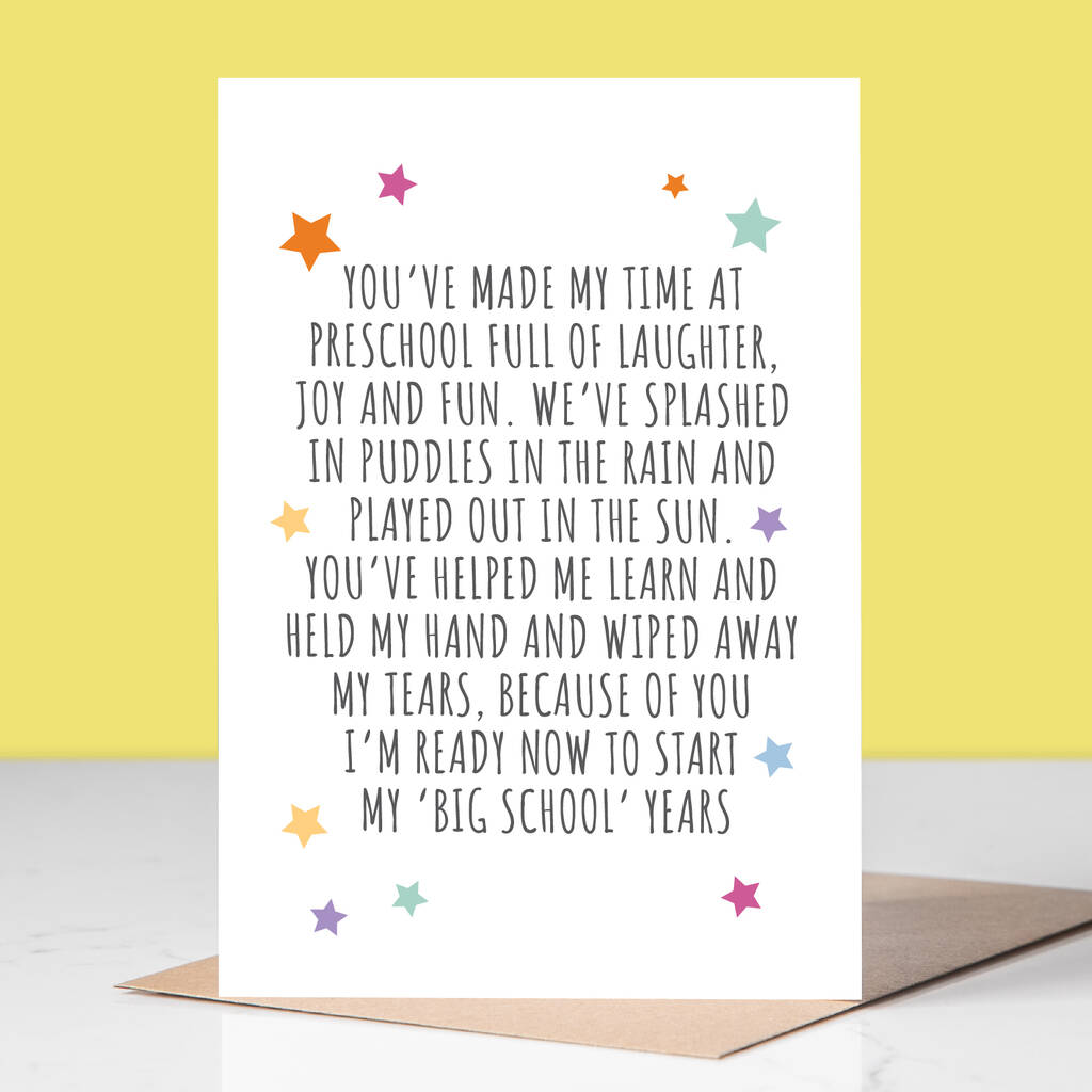 Preschool Thank You Coaster By Slice of Pie Designs