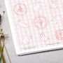 Pink Gingham Floral Rabbit Circle Sticker Sheet, thumbnail 2 of 2
