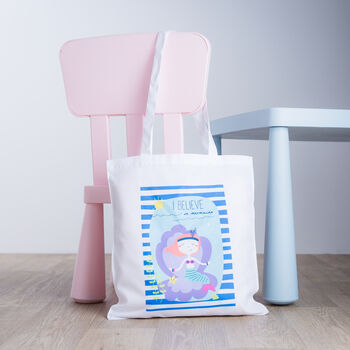 I Believe In Mermaids Under The Sea Colourful Tote Bag, 2 of 4