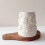 Handmade Ceramic Bud Vase With 3D Flowers, thumbnail 3 of 3