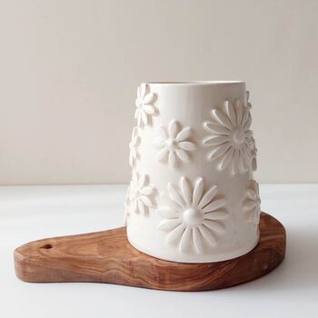 Handmade Ceramic Bud Vase With 3D Flowers, 3 of 3