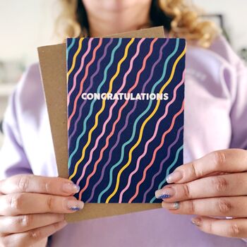 'Congratulations' Colourful Squiggles Card, 7 of 7
