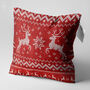 Reindeers Winter Cushion Cover With Red And White, thumbnail 2 of 8