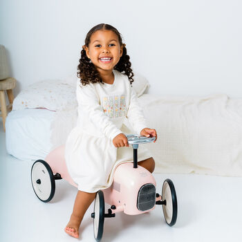 Personalised Girls Dress Natural Name Long Sleeved, 5 of 12