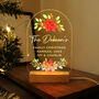 Personalised Christmas Poinsettia Wooden Based LED Christmas Light, thumbnail 1 of 12