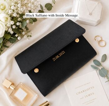 Personalised Travel Wallet Grained Leather Vegan, 9 of 12