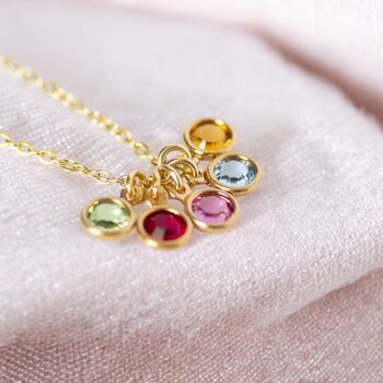 Gold Plated Mini Family Birthstone Charm Necklace, 2 of 11