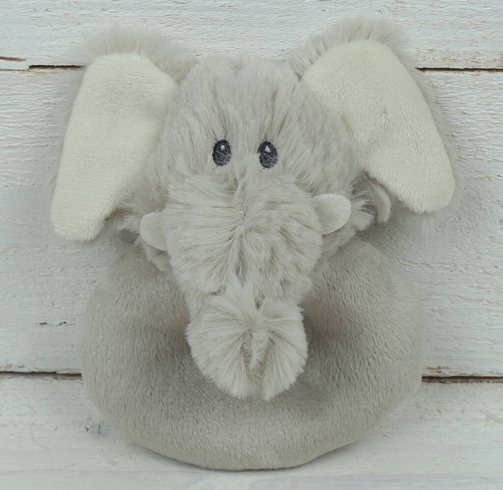 Elephant Personalised Baby Rattle, From Birth, Boxed By Jomanda Soft