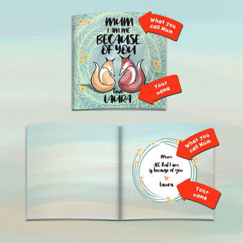 Personalised Book For Mum 'I Am Me, Because Of You', 2 of 11