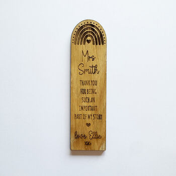 Personalised Teachers Wooden Bookmark Gift Thank You, 10 of 10
