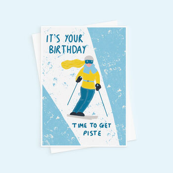 Funny Skiing Birthday Card For Her, 2 of 3