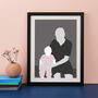 Daddy And Me Modern Silhouette Print, thumbnail 10 of 10