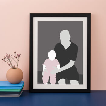Daddy And Me Modern Silhouette Print, 10 of 10