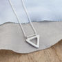 Silver Triangle Necklace. Geometric Pendant, thumbnail 2 of 12