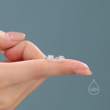 Tiny Bumble Bee Screw Back Earrings In Sterling Silver, 5 of 10