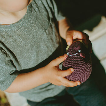 Handmade Friendly Aubergine Fair Trade Toy, 2 of 4