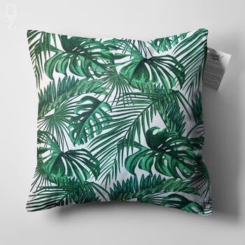 Tropical Eucalyptus Green Leaves Cushion Cover, 5 of 7