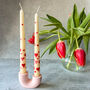 Hand Painted Candles And U Shape Candle Holder Gift Set, thumbnail 1 of 5