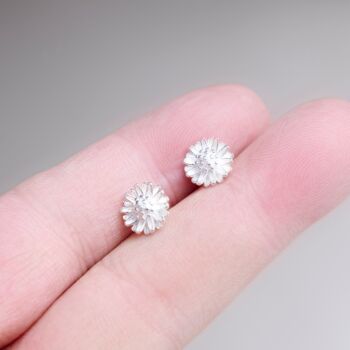 Sterling Silver Floral Burst Stud Earrings, 6 of 7