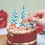 Metal Family Deer Christmas Cake Topper Set, thumbnail 1 of 4