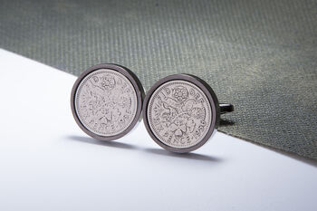1956 70th Birthday Sixpence Coin Cufflinks, 4 of 4